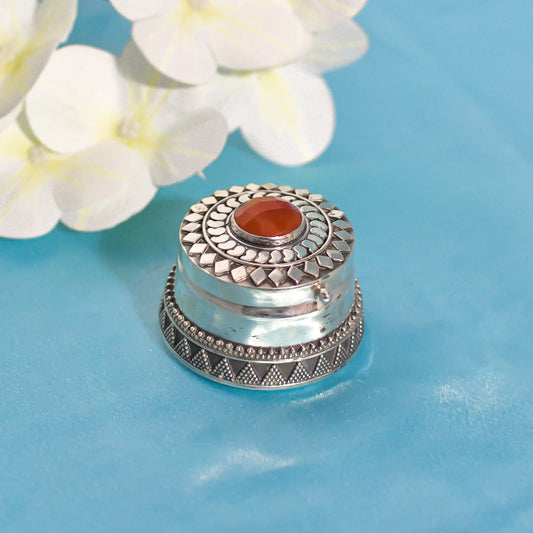 Orange Stone Antique Silver Dabbi