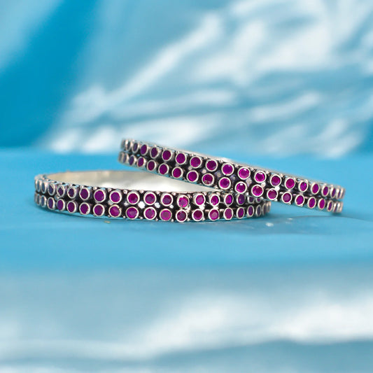Stunning Pink Kundan Bangles