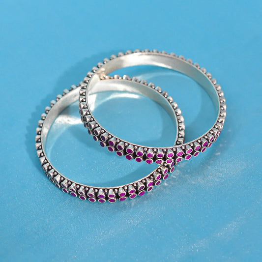 Stunning Pink Kundan Bangles