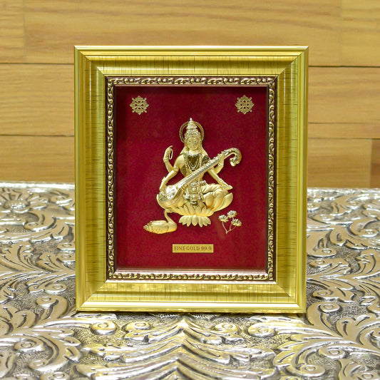 Fine Gold Goddess Saraswati Frame