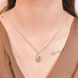 Gardenia Dewdrop Peach Pendant with Chain