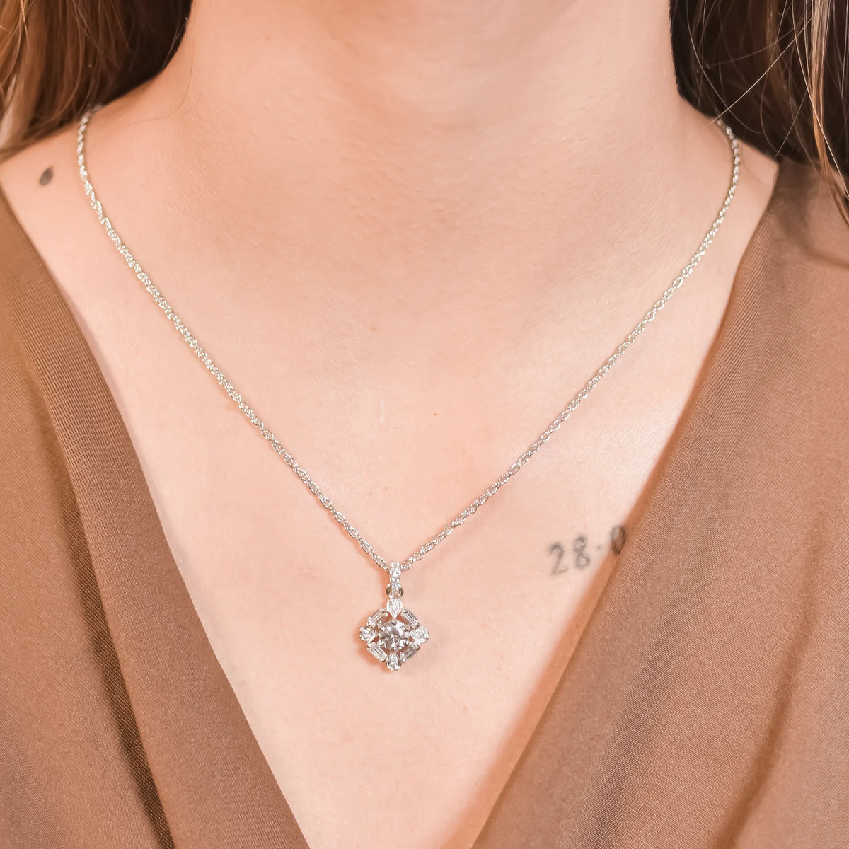 Radiant Solitaire Pendant With Chain