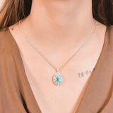 Sunshine Sparkle Aqua Pendant with Chain