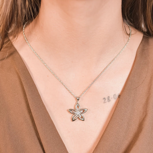 Enchanted Blooming Flower Pendant With Chain