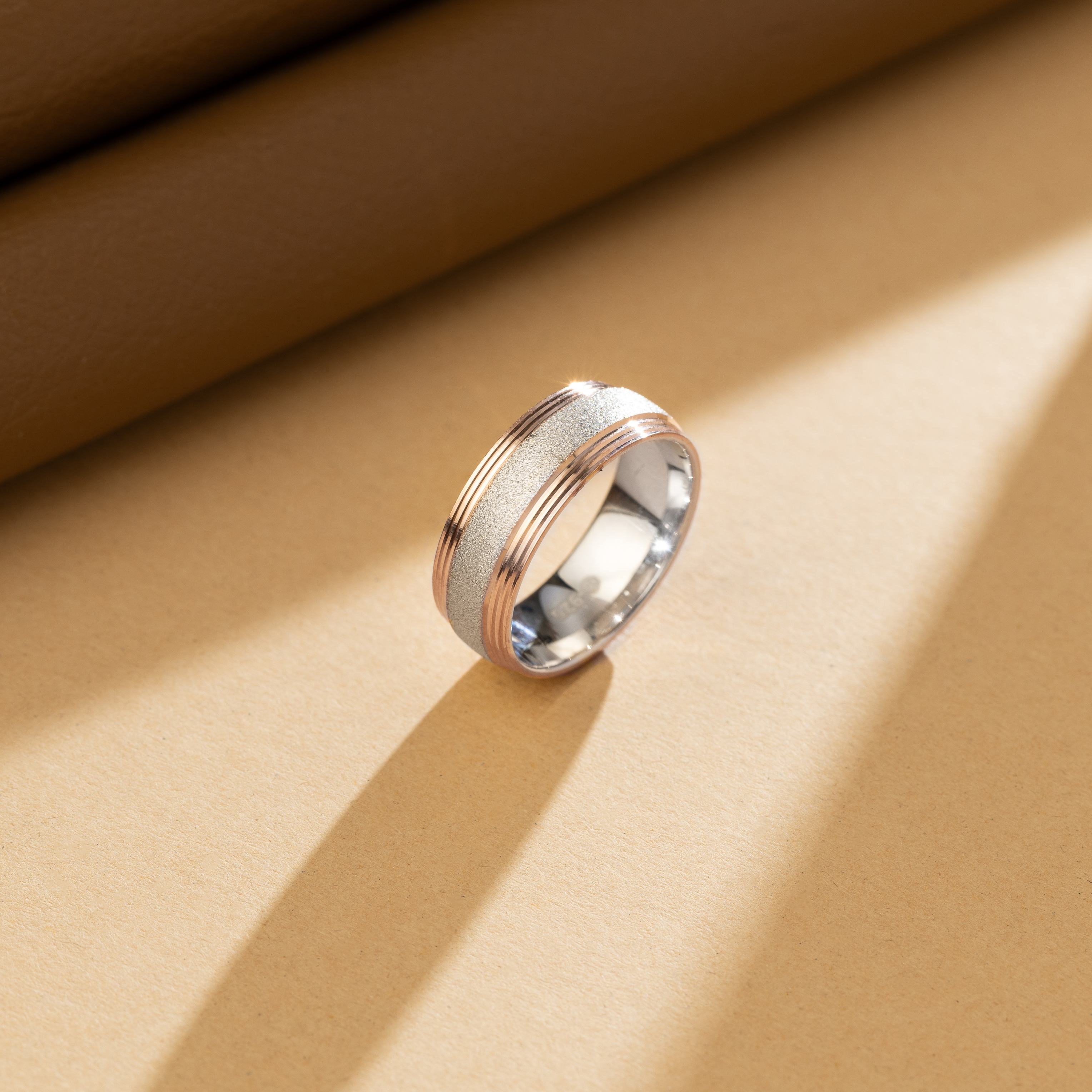 Dual Tone Frost Band Ring