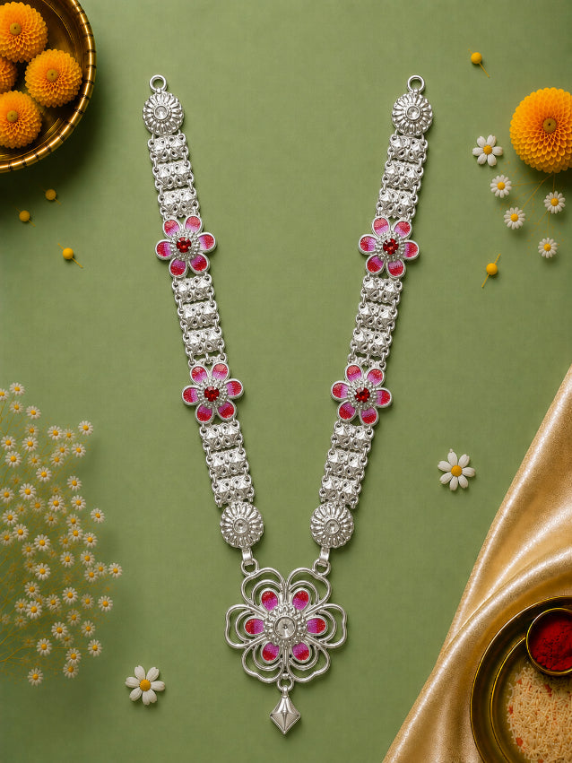 Floral Pink Ganpati Haar
