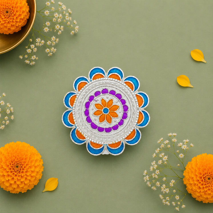 Floral Silver Plate
