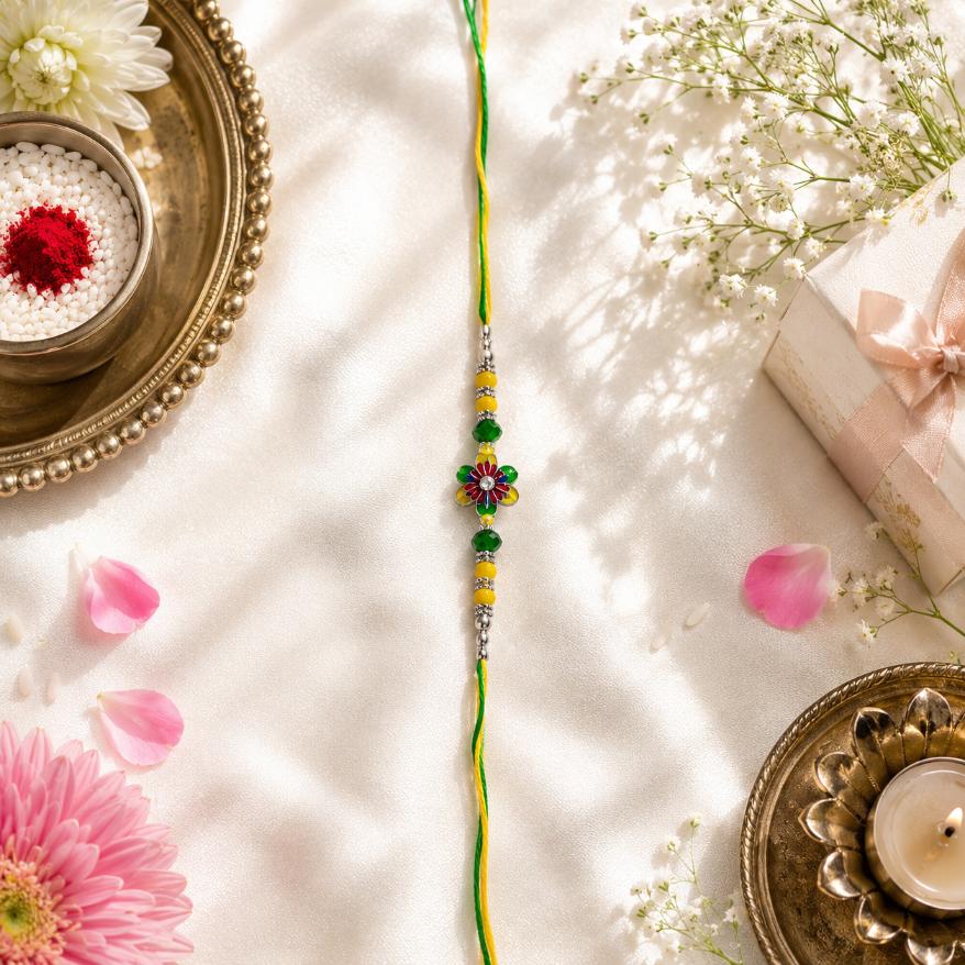 Flower Motif Rakhi