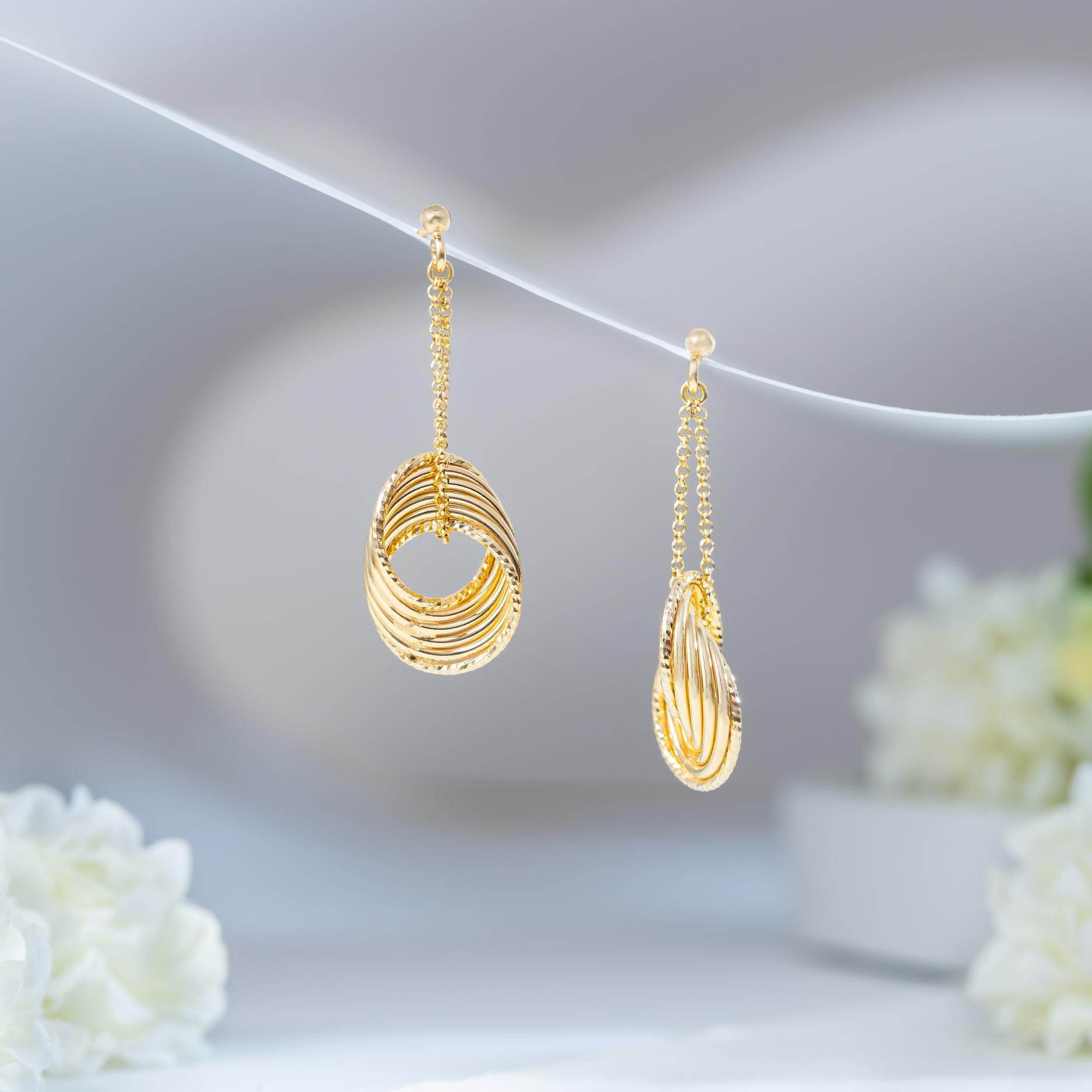 Golden Halo Cascade Earrings