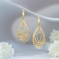 Golden Raindrop Cascade Earrings