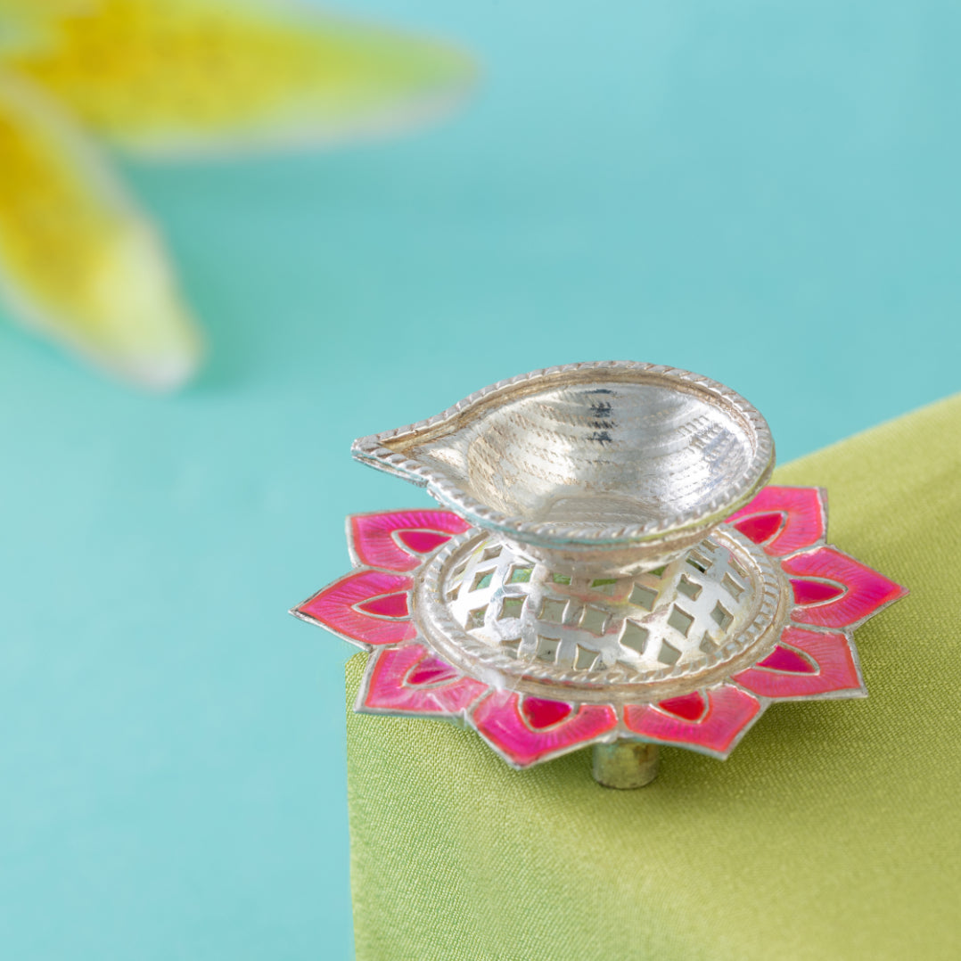 Pink Flower Diya
