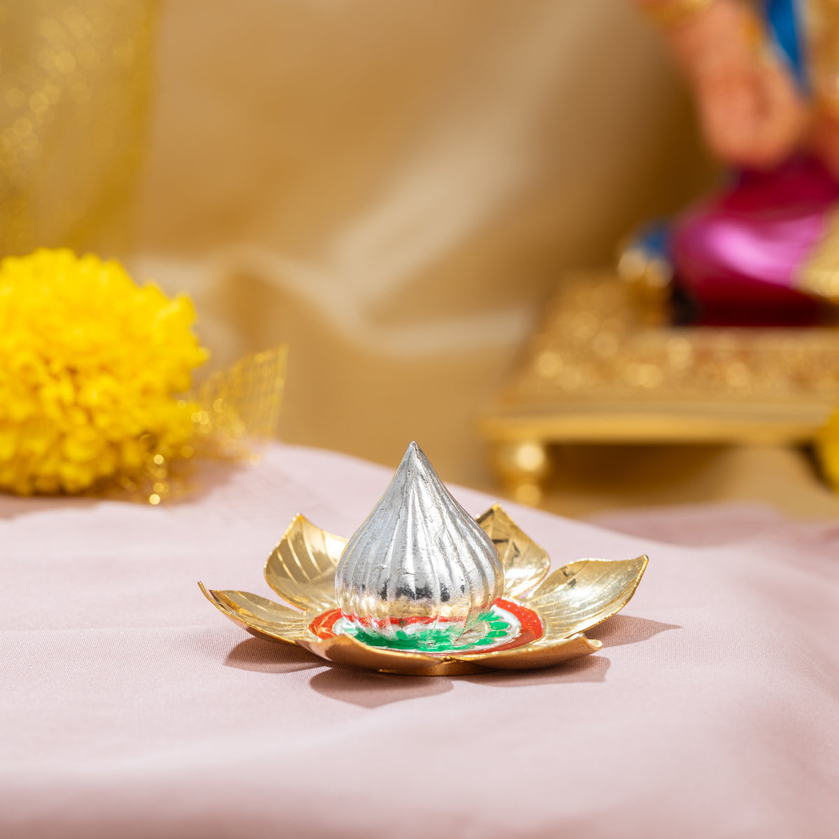 Modak with Gold Polish Flower