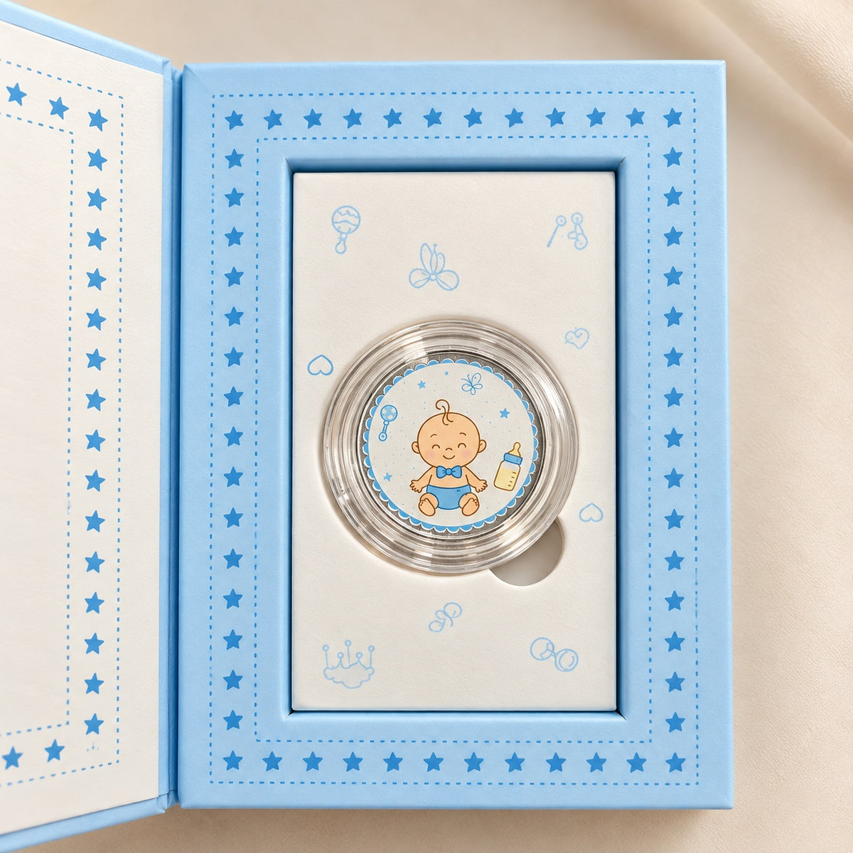 Little Prince Silver Baby Coin Gift Box