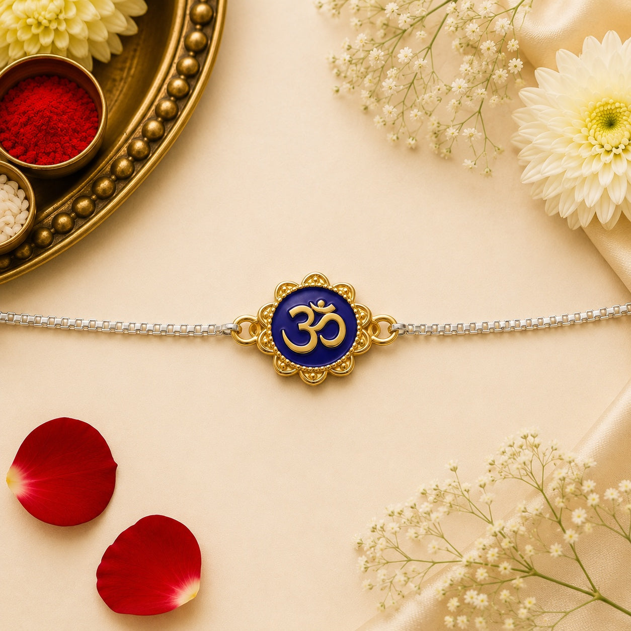 Neel Om Silver Rakhi