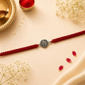 Om Shivling Divine Silver Rakhi