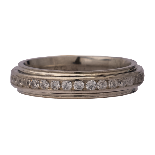 Spinning Ring with Zircon Diamonds