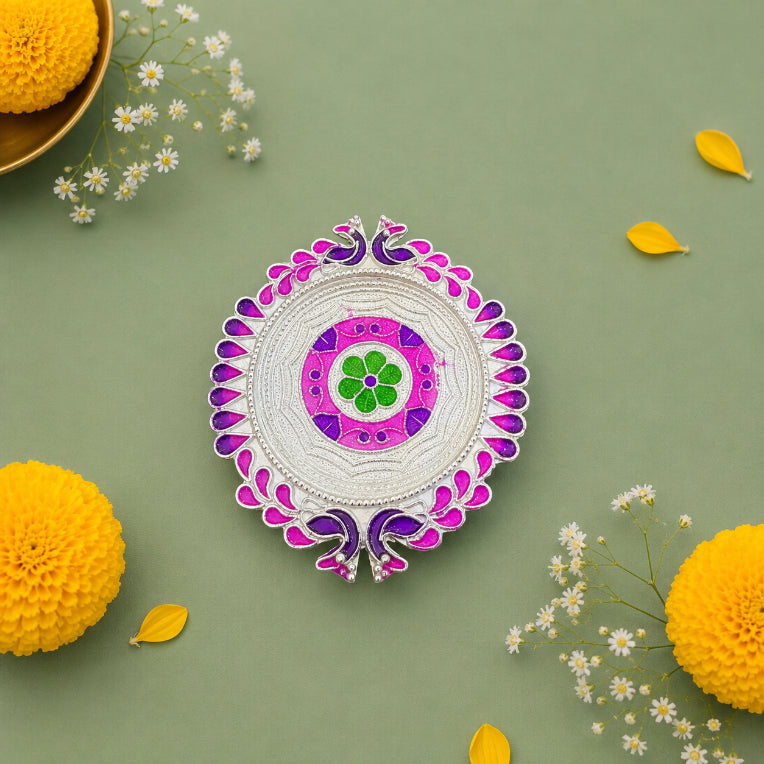 Peacock Floral Plate