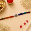 Peacock Grace Silver Rakhi