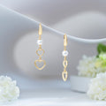 Pearl Heart Cascade Earrings