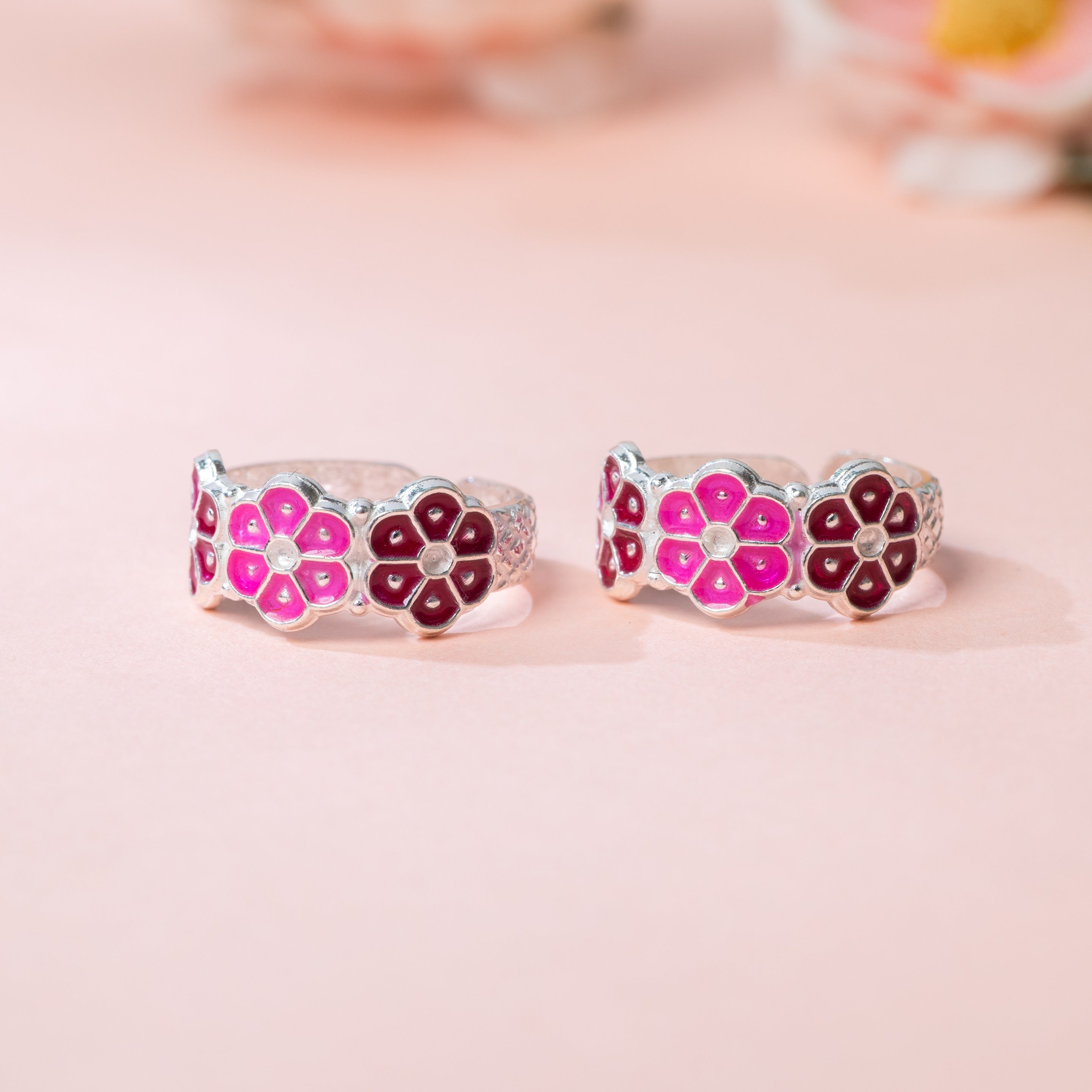 Pink Kamal Toe Ring