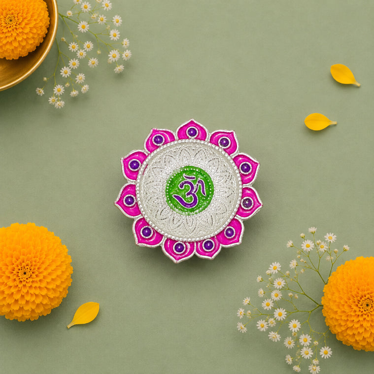 Pink Lotus Silver Plate