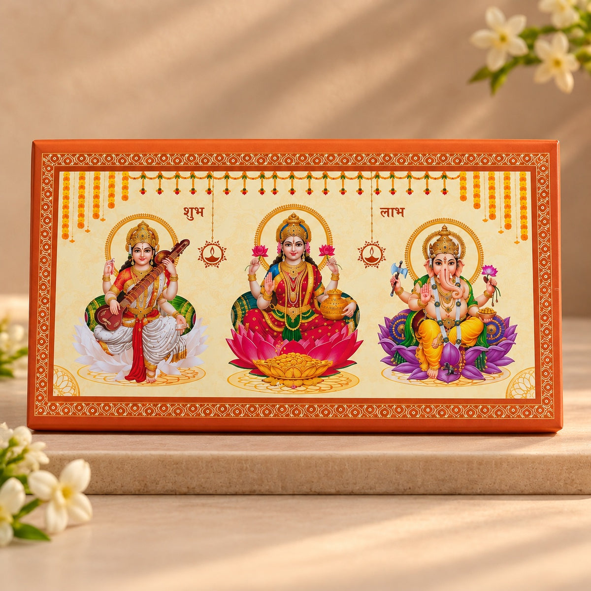 Saraswati Lakshmi Ganesh Silver Coin Gift Box