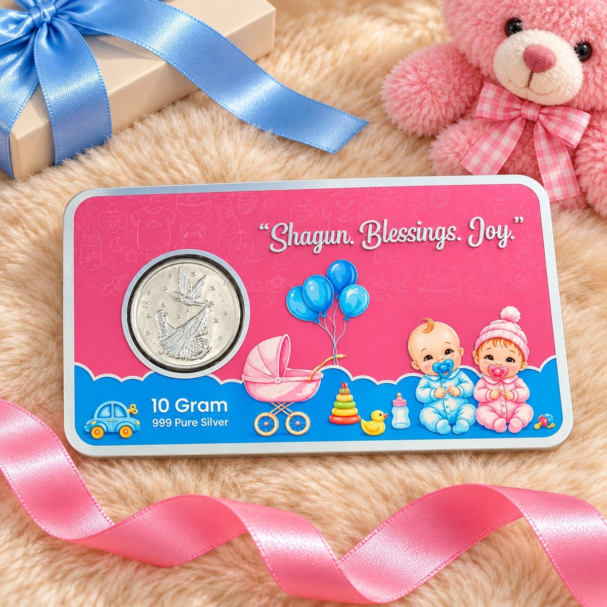 Shagun Baby Blessings Silver Coin Gift Card