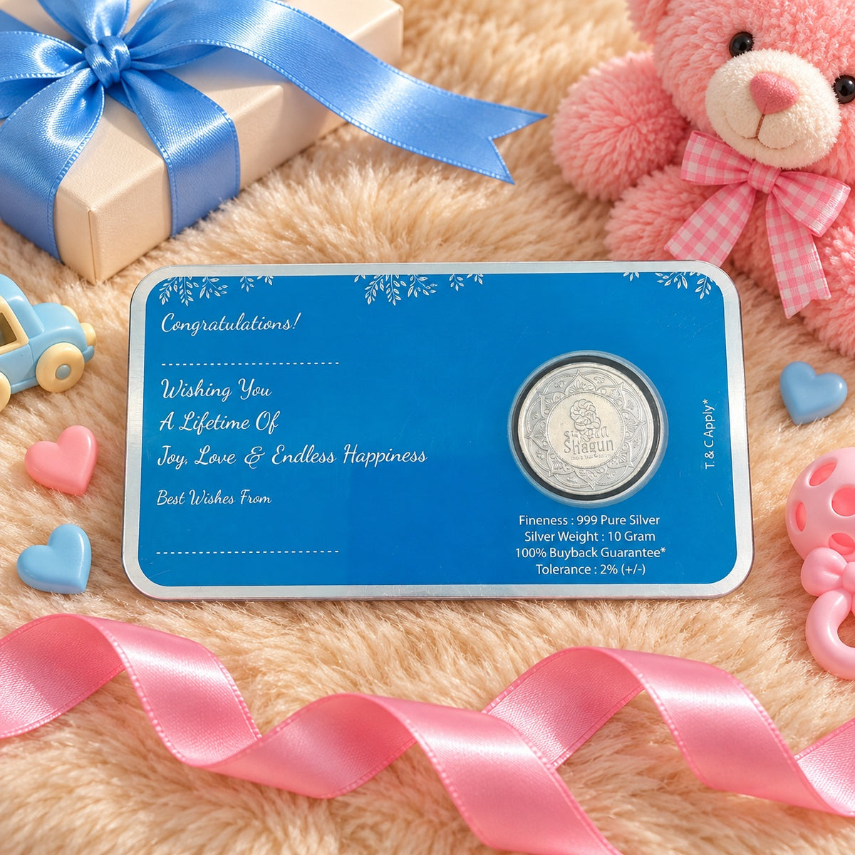 Shagun Baby Blessings Silver Coin Gift Card