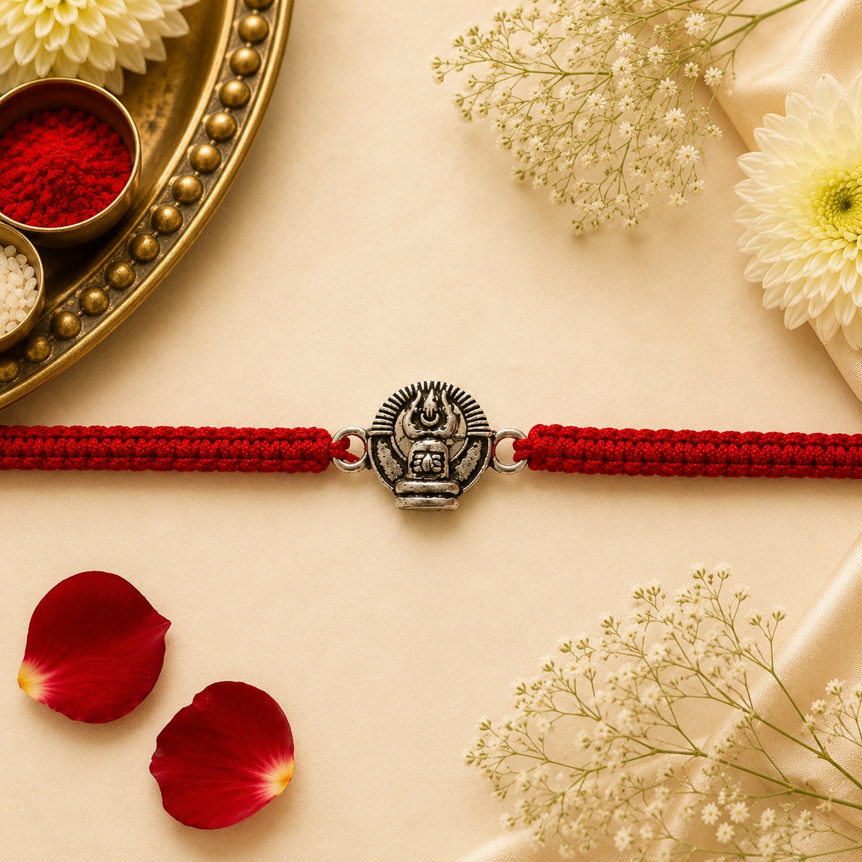 Shiv Shakti Silver Rakhi
