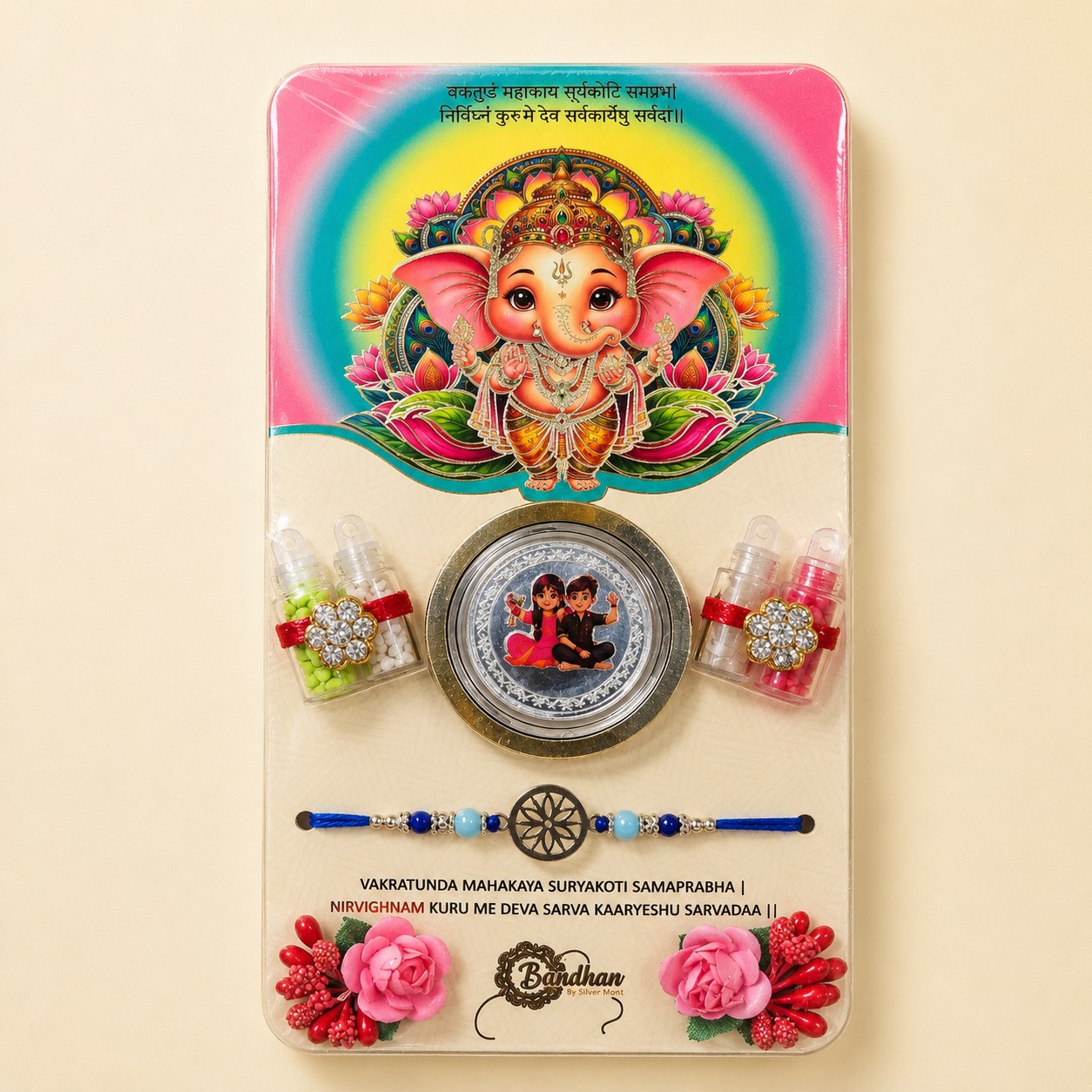 Shree Ganesha Blue Harmony Rakhi Hamper
