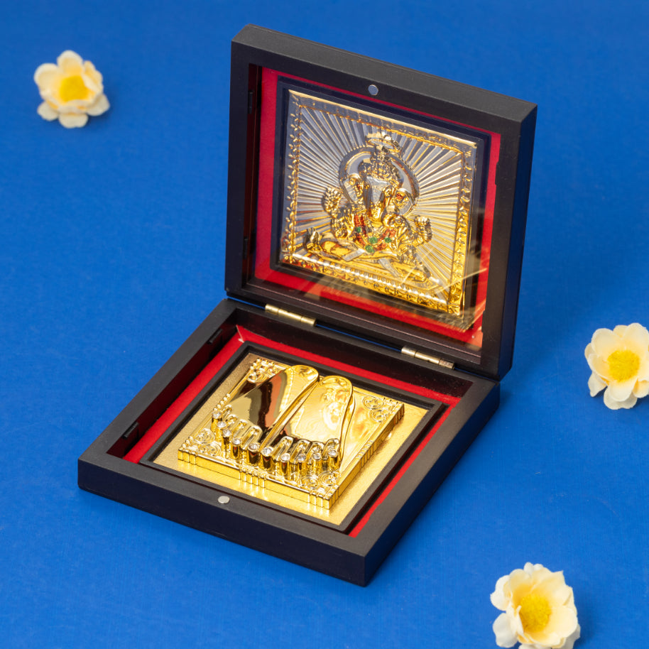 Shree Ganeshji Charan (Gold Plated)