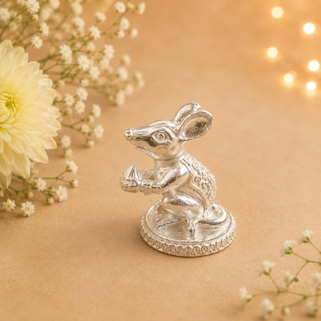 Shree Mushak Silver Idol