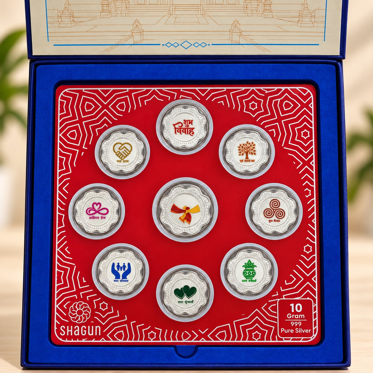 Shubh Vivah Silver Coin Gift Box