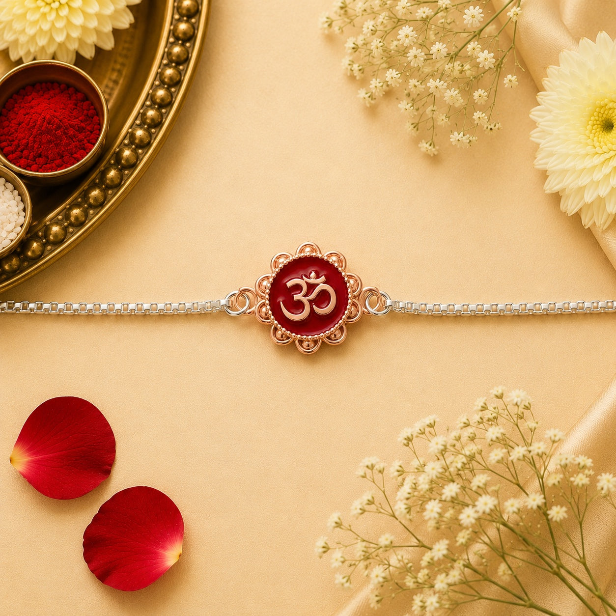 Shubh Om Silver Rakhi