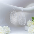 Silver Moon Ripple Earrings