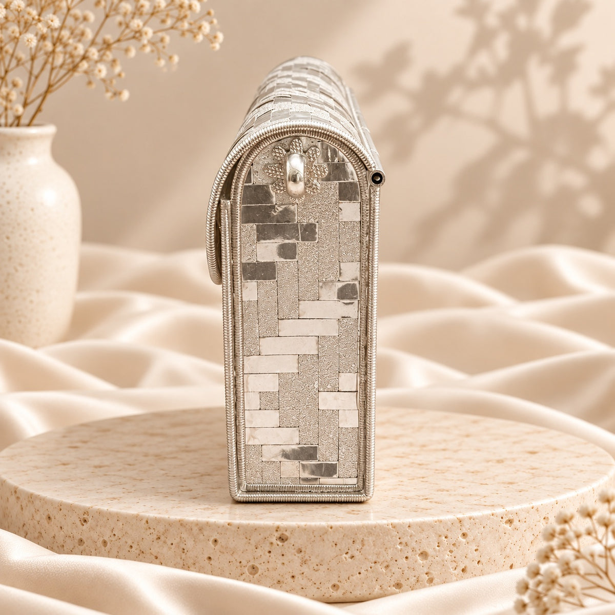 Silver Weave Clutch