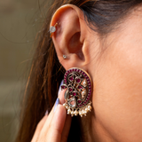 Statement Peacock Motif Earrings