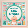Welcome Baby Shower Silver Coin Gift Box