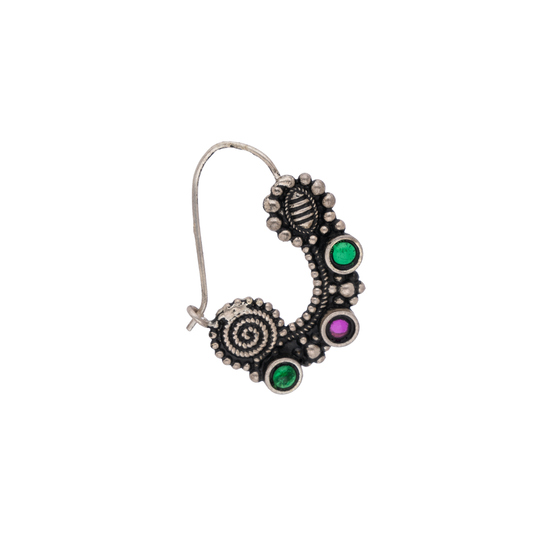 Pink And Green Stone Nath