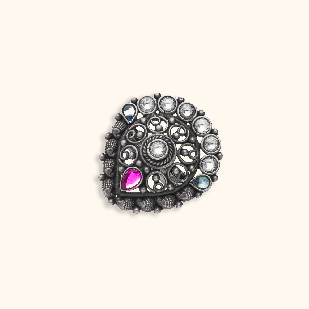 Devashree Silver Ring - Antique