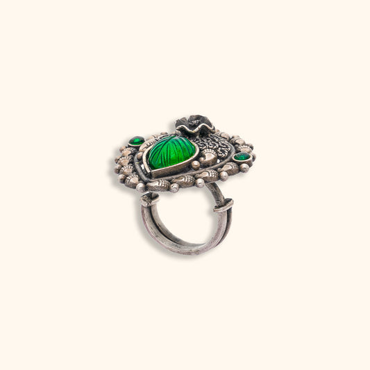 Bilva Silver Ring - Antique