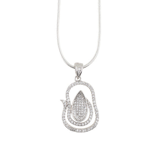 Zircon Diamond Sterling Silver Pendant
