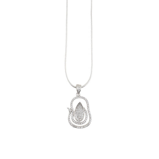 Zircon Diamond Sterling Silver Pendant