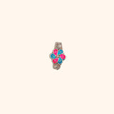 Pink And Blue Meenakari Flower Toe Ring (In Pair)