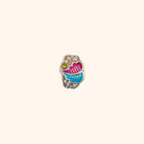 Pink And Blue Meenakari Leaf with Yellow Stone Toe Ring (In Pair)