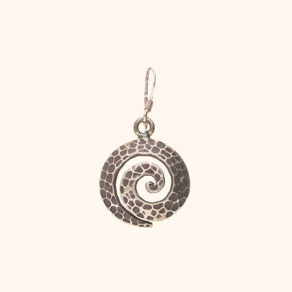 Oxidised Spiral Shaped Hanging Earring