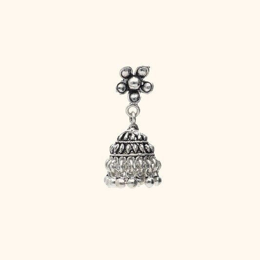 Oxidised Flower Jhumkas