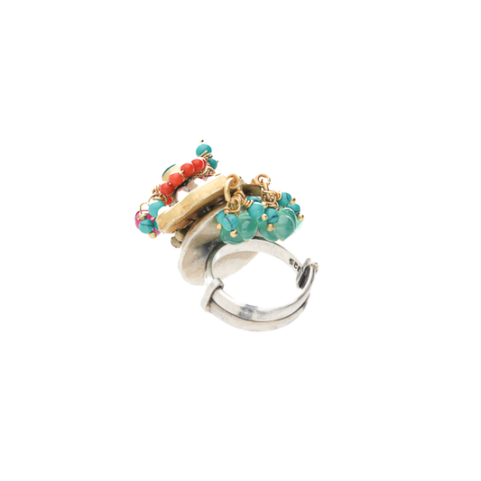Apana- Beaded Silver Ring
