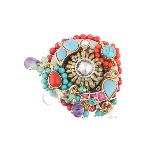Nisha- Beaded Silver Ring