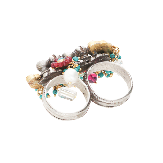 Aanya- Beaded Silver Ring